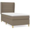 vidaXL Box Spring Bed with Mattress Taupe 100x200 cm Fabric