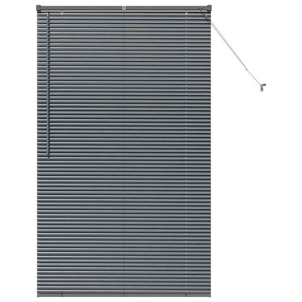 vidaXL Window Blind with Curtains Manual Dark grey Aluminium
