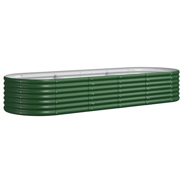 vidaXL Garden Raised Bed Galvanised Steel 224x80x36 cm Green