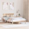 vidaXL Bed Frame with Headboard Brown 140 x 190 cm Solid Pine wood
