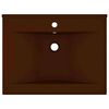 vidaXL Luxury Basin with Faucet Hole Matt Dark Brown 60x46 cm Ceramic