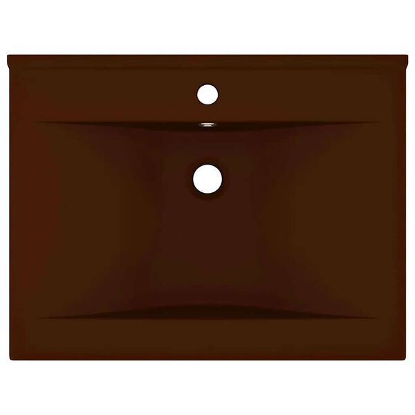 vidaXL Luxury Basin with Faucet Hole Matt Dark Brown 60x46 cm Ceramic