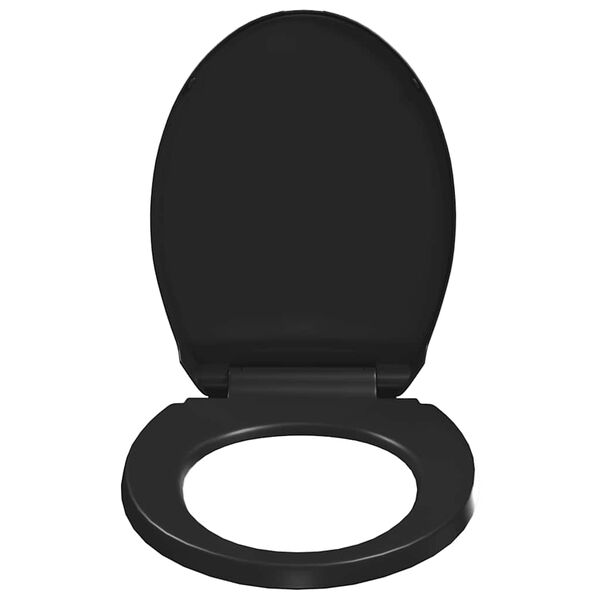 vidaXL Soft-close Toilet Seat with Quick-release Design Black