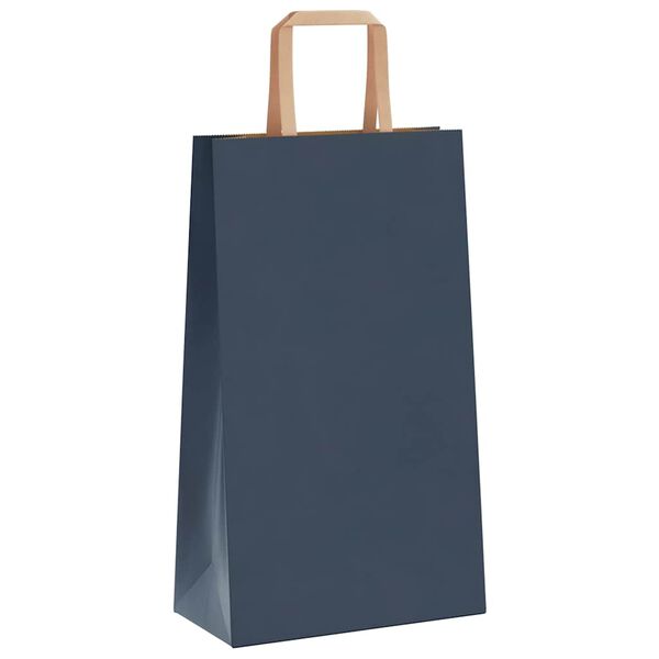 vidaXL Paper Bags 250 pcs with Handles Blue 21x11x36 cm