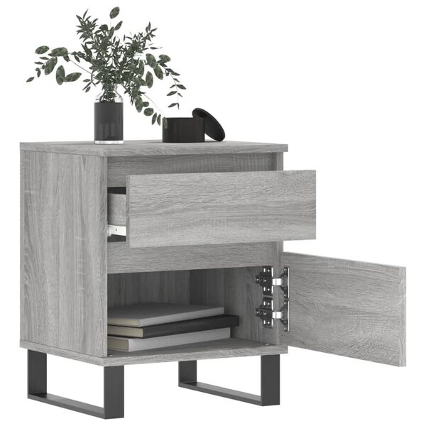 vidaXL Bedside Cabinet Grey Sonoma 40x35x50 cm Engineered Wood