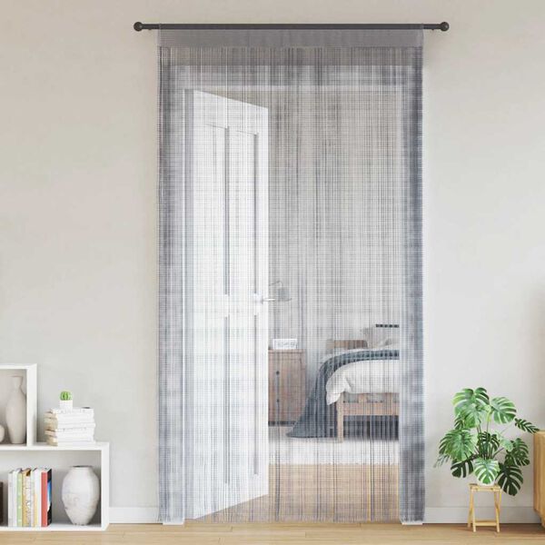 vidaXL String Curtains 2 pcs Light Grey 100x250 cm