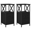 vidaXL Bedside Cabinet with Drawer 2 pcs Black Oak 34 x 35.5 x 70 cm