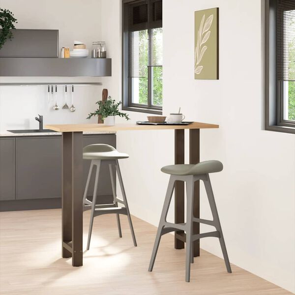 vidaXL Bar Table Legs Natural Steel 2 pcs 40x(110-111) cm Steel