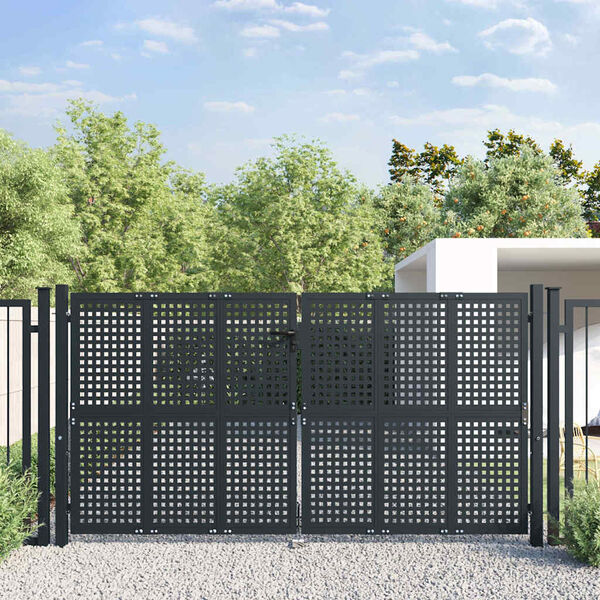 vidaXL Garden Gate Anthracite 300x125 cm Steel