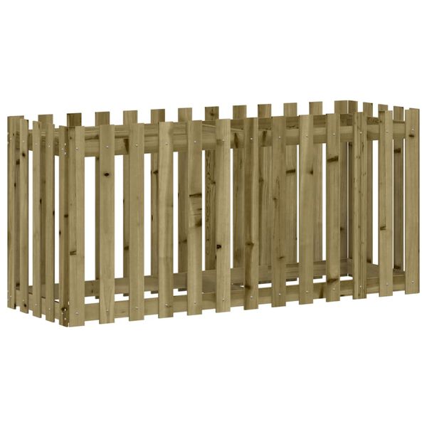 vidaXL Garden Raised Bed with Fence Design 150x50x70 cm Impregnated Wood Pine
