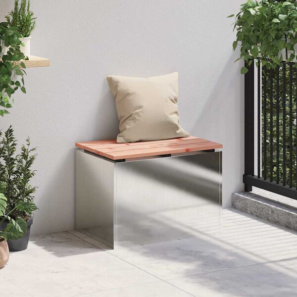 vidaXL Garden Bench Silver 60 x 40 x 43 cm Stainless steel