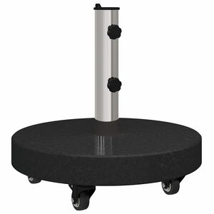 vidaXL Parasol Base 30kg Black Granite and Stainless Steel Round