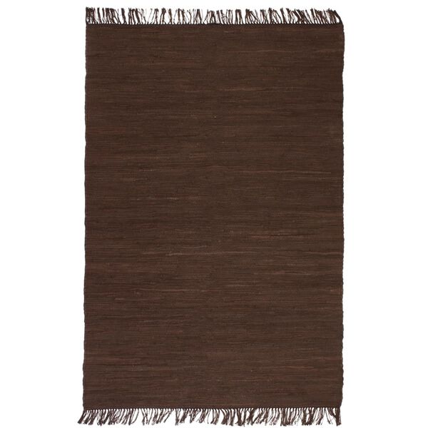 vidaXL Hand-woven Chindi Rug Cotton 200x290 cm Brown
