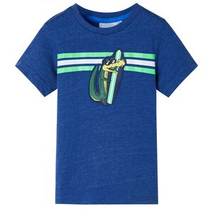 vidaXL Kids' T-shirt Dark Blue Melange 128