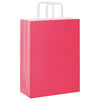 vidaXL Paper Bags 250 pcs with Handles Pink 26x12x35 cm