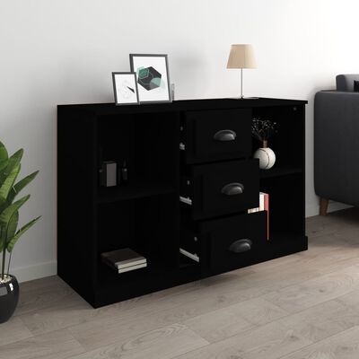 vidaXL Sideboard Black 104.5x35.5x67.5 cm Engineered Wood