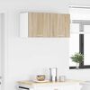 vidaXL Hanging Cabinet with Door Sonoma Oak and White 40 x 31 x 40 cm