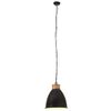 vidaXL Industrial Hanging Lamp Black Iron & Solid Wood 35 cm E27