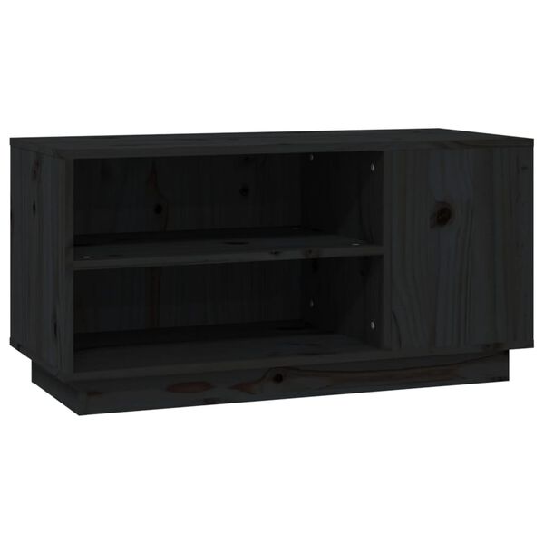 vidaXL TV Cabinet Black 80x35x40.5 cm Solid Wood Pine
