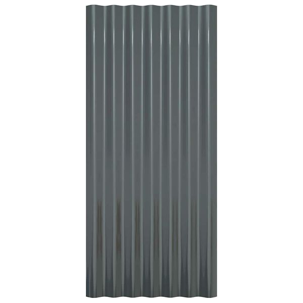 vidaXL Roof Panels 36 pcs Galvanised Steel Anthracite 80x36 cm