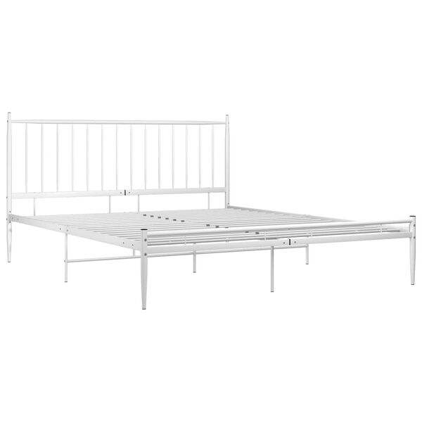 vidaXL Bed Frame without Mattress White Metal 200x200 cm