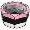 vidaXL Foldable Dog Playpen with Carrying Bag Pink 125x125x61 cm