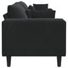 vidaXL Velvet Sofa with Cushion Black 208 cm Velvet