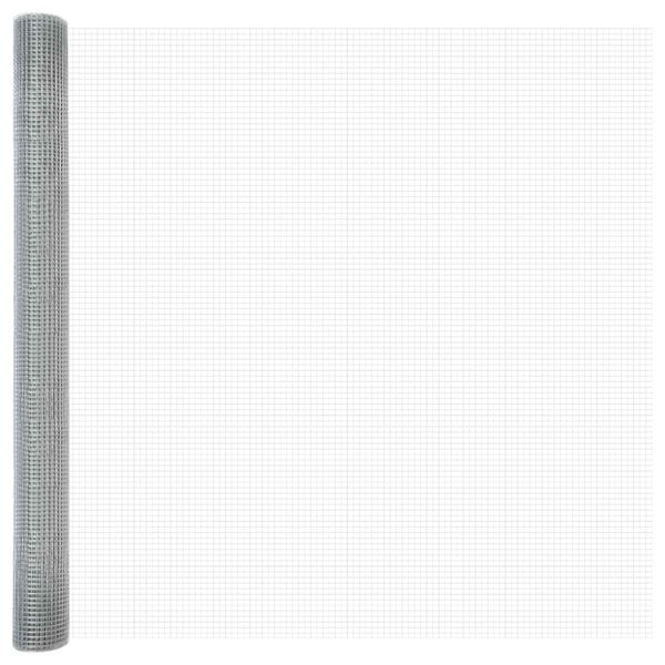 vidaXL Welded Wire Fence Silver 1.6 x 25 m