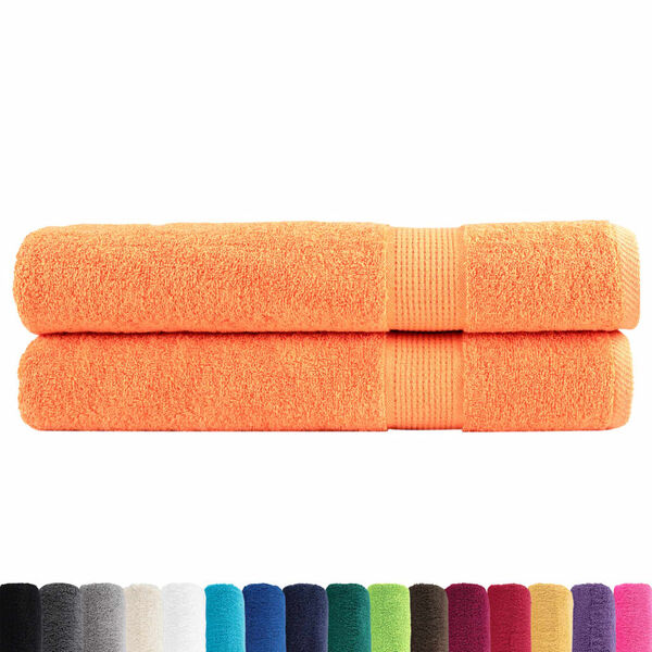 vidaXL Premium Sauna Towels SOLUND 2 pcs Orange 80x200 cm 600 gsm