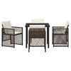 vidaXL Garden Dining Set 5 pcs Brown Poly Rattan