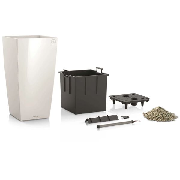 LECHUZA Planter Cubico 40 ALL-IN-ONE High-Gloss White 18191