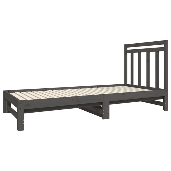 vidaXL Pull-out Day Bed without Mattress Grey 2x(90x190) cm