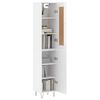 vidaXL Highboard High Gloss White 34.5x34x180 cm Engineered Wood