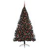 vidaXL Artificial Pre-lit Christmas Tree Black 180 cm PVC
