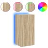 vidaXL TV Wall Cabinet with LED Lights Sonoma Oak 40.5x35x80 cm