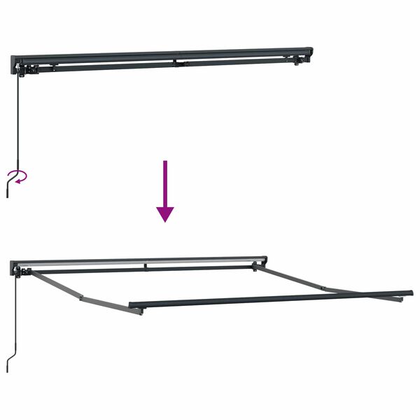 vidaXL Retractable Awning Manual Anthracite 350 x 300 cm