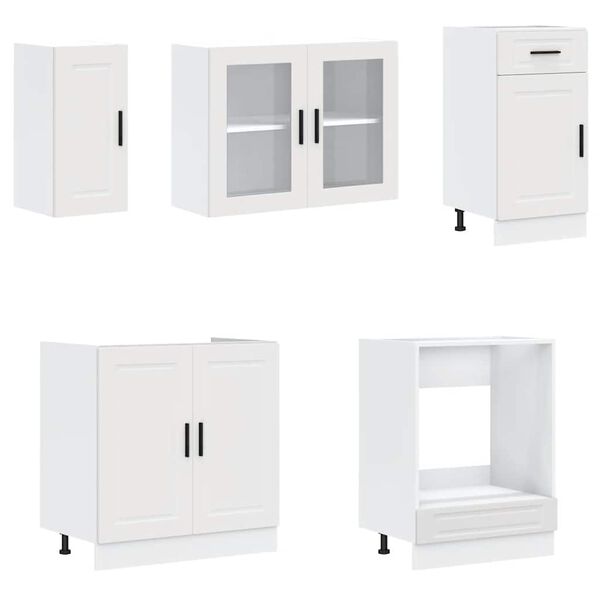 vidaXL 8 Piece Kitchen Cabinet Set Porto White Engineered Wood