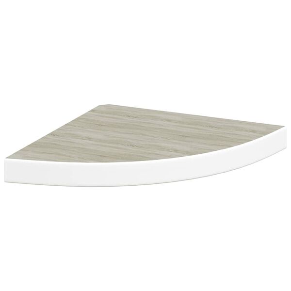 vidaXL Wall Corner Shelf Oak and White 35x35x3.8 cm MDF