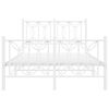 vidaXL Metal Bed Frame without Mattress with Footboard White 120x190cm