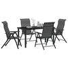 vidaXL Garden Dining Set Height-Adjustable 5 pcs Grey Poly rattan
