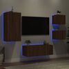 vidaXL 5 Piece TV Wall Units with LED Brown Oak Engineered Wood