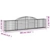 vidaXL Arched Gabion Baskets 4 pcs 300x30x60/80 cm Galvanised Iron