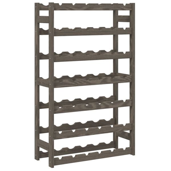 vidaXL Wine Rack for 42 Bottles Grey Solid Wood Pine