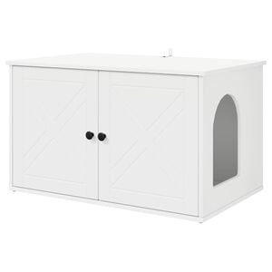 vidaXL Cat House White 85 x 55 x 50.5 cm Engineered Wood