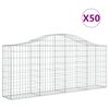 vidaXL Arched Gabion Baskets 50 pcs 200x30x80/100 cm Galvanised Iron
