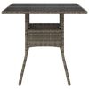 vidaXL Garden Table with Glass Top Grey 80x80x75 cm Poly Rattan