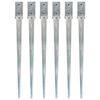 vidaXL Ground Spikes 6 pcs Silver 7x7x90 cm Galvanised Steel