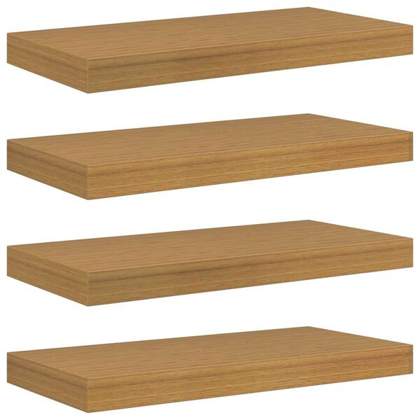 vidaXL Wall Shelf 4 pcs Beige 50 x 23.5 x 4 cm Engineered Wood
