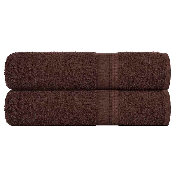 vidaXL Hand Towels "FROGN" 2 pcs Brown 50x100 cm 360 gsm