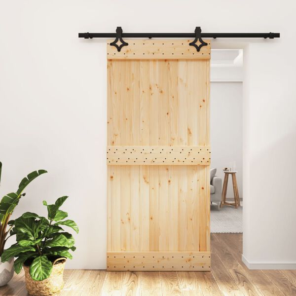 vidaXL Sliding Door with Hardware Set 95x210 cm Solid Wood Pine